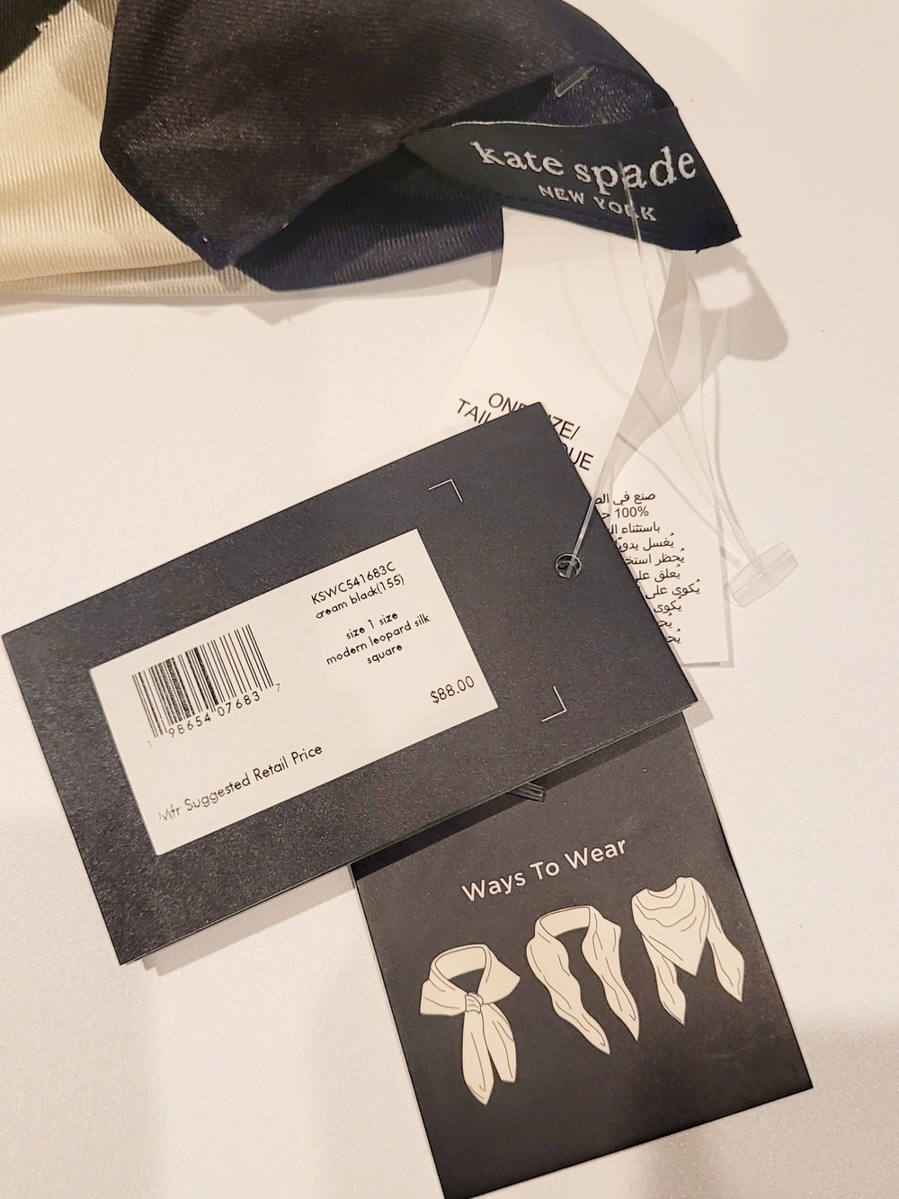 Kate Spade Leopard 100% Silk Scarf - Picture 2 of 2